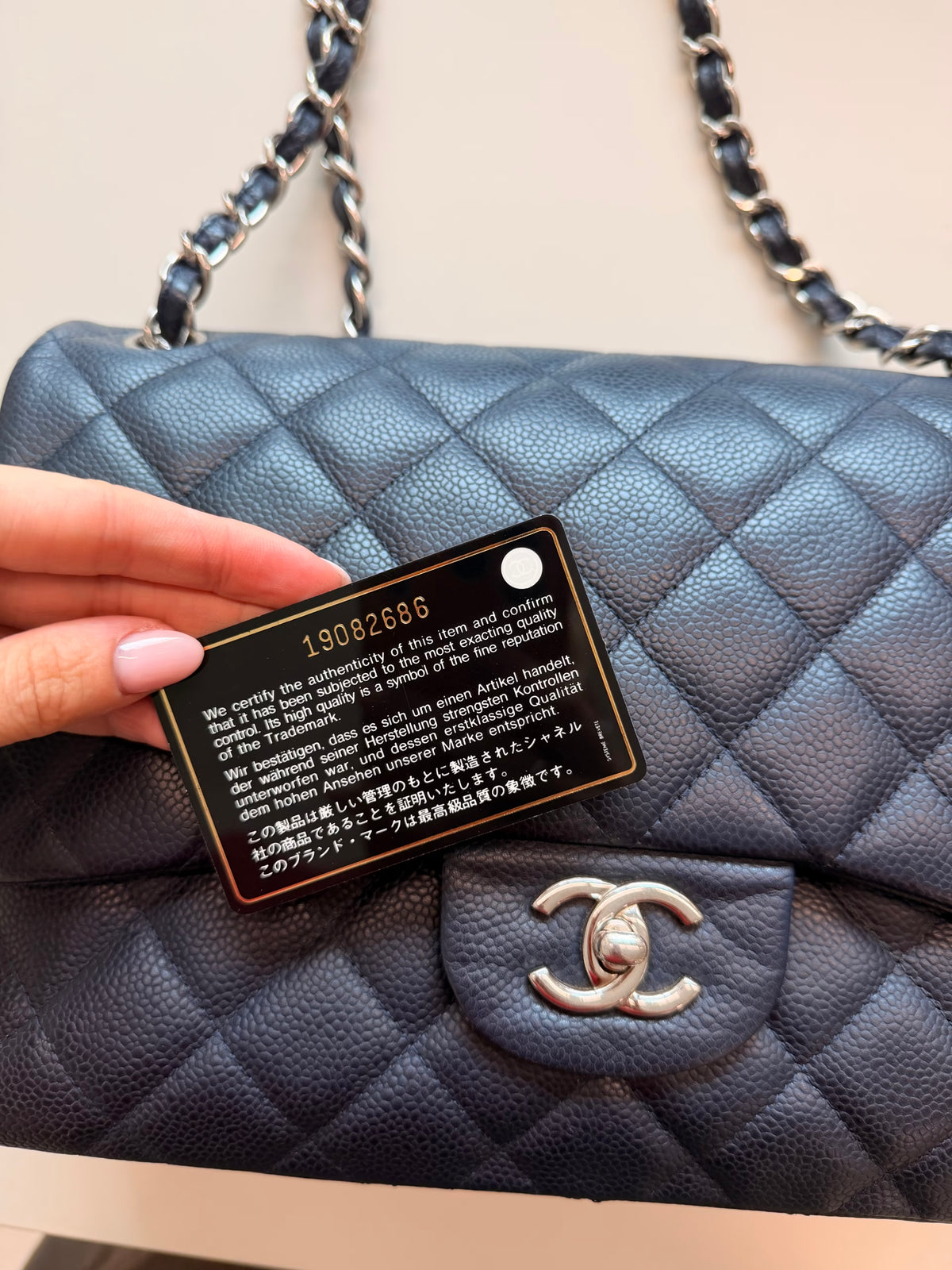 Chanel Jumbo Double Flap Bag Caviar Navy