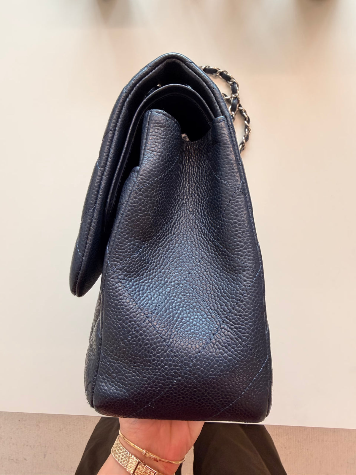 Chanel Jumbo Double Flap Bag Caviar Navy