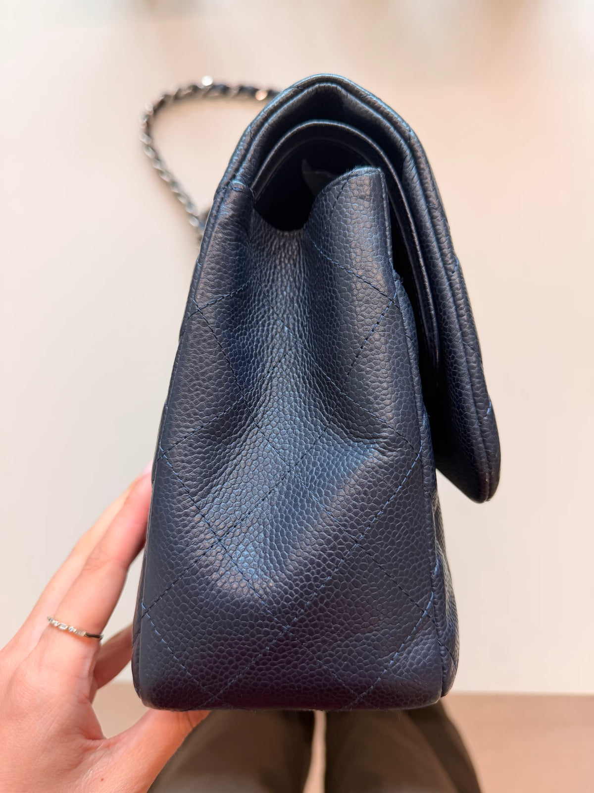 Chanel Jumbo Double Flap Bag Caviar Navy