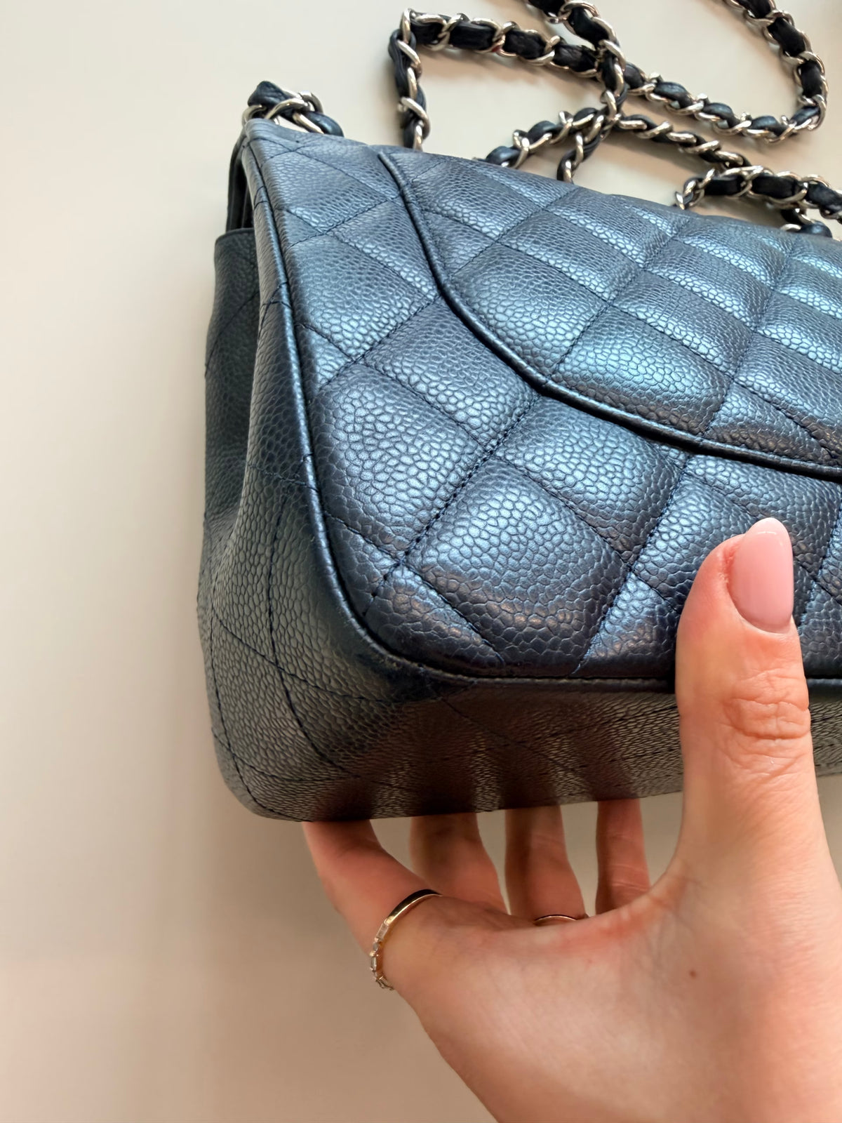 Chanel Jumbo Double Flap Bag Caviar Navy
