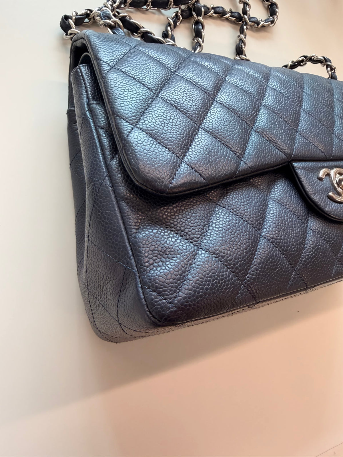 Chanel Jumbo Double Flap Bag Caviar Navy