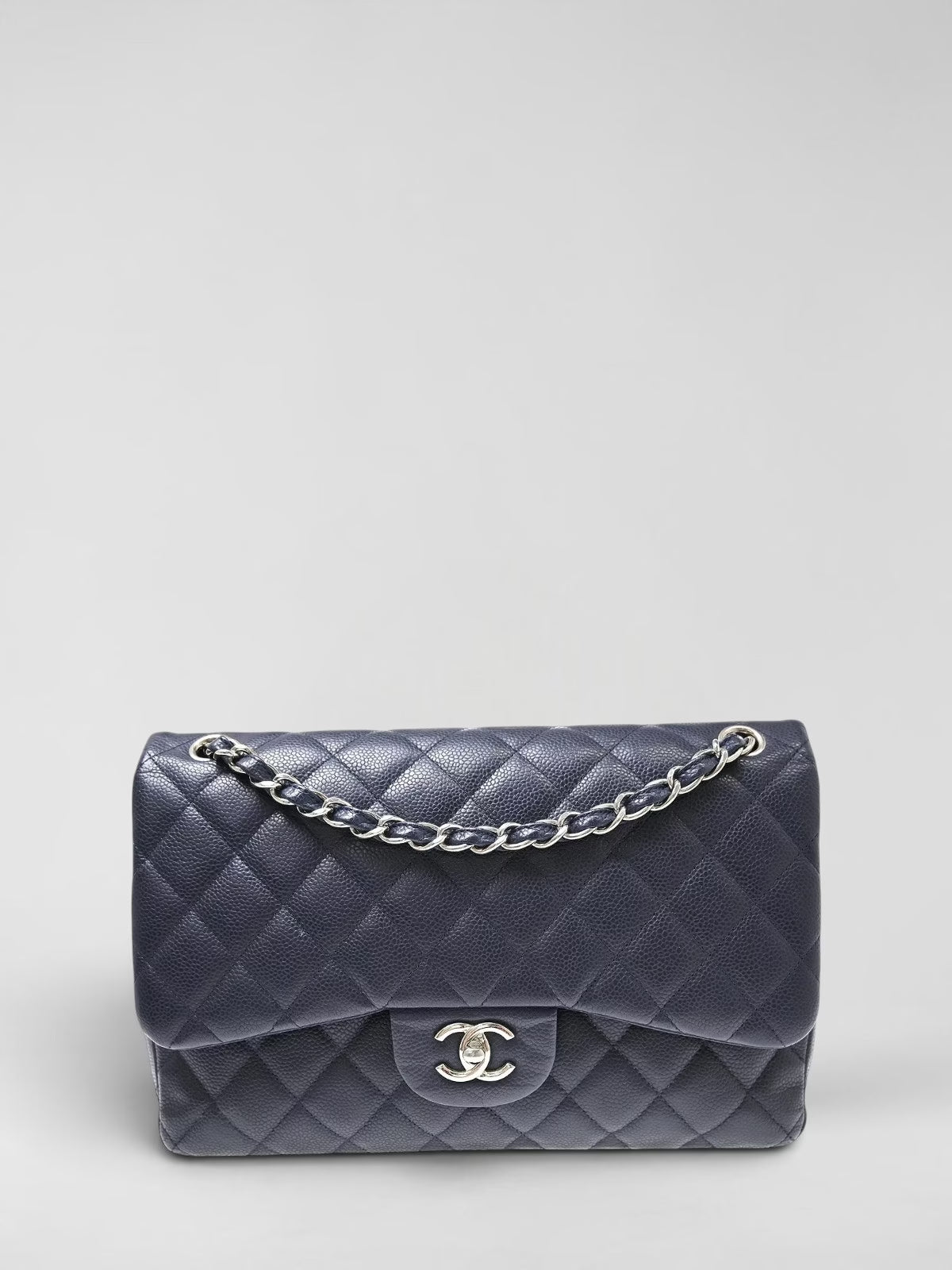 Chanel Jumbo Double Flap Bag Caviar Navy