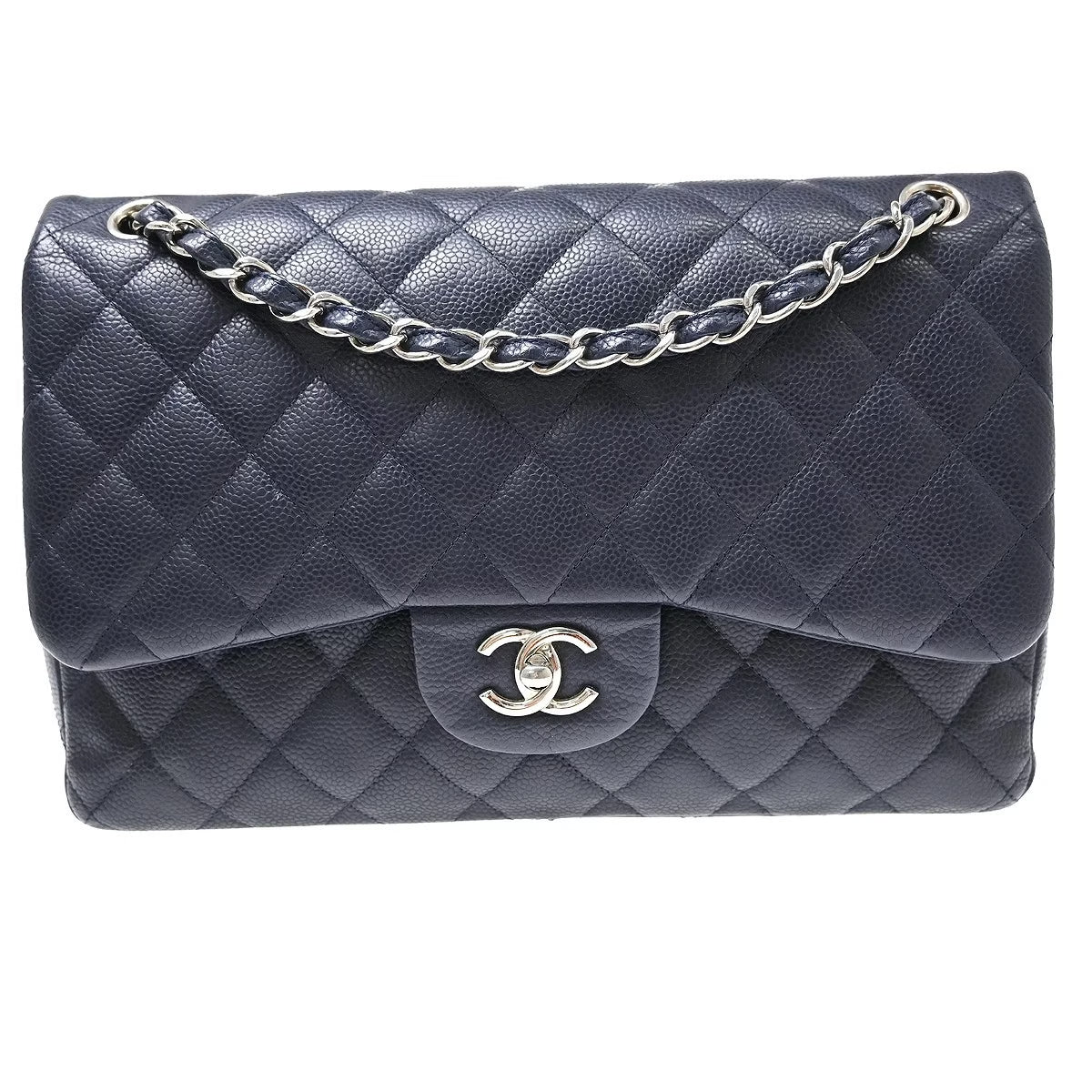 Chanel Jumbo Double Flap Bag Caviar Navy