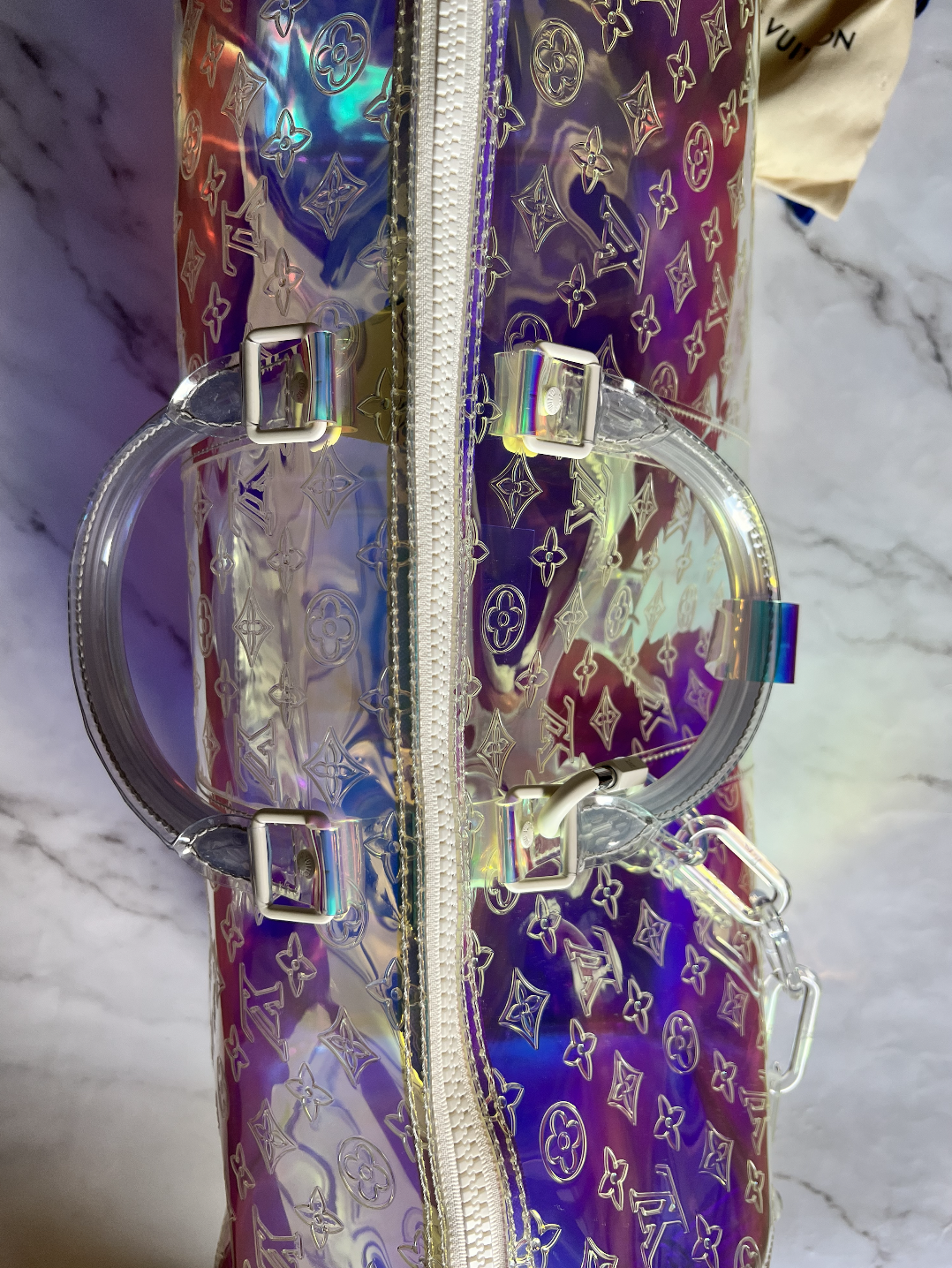 Louis Vuitton Keepall Ss19 Hologram Prism 50 Bandouliere 870370 Travel Bag