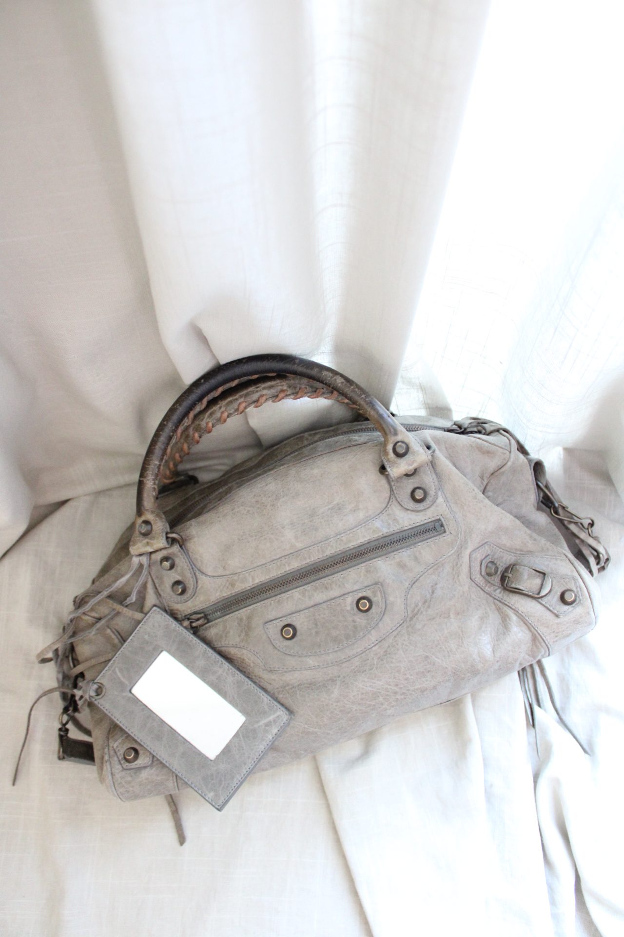Balenciaga Light Grey City Bag with Crossbody Strap – The Hangout