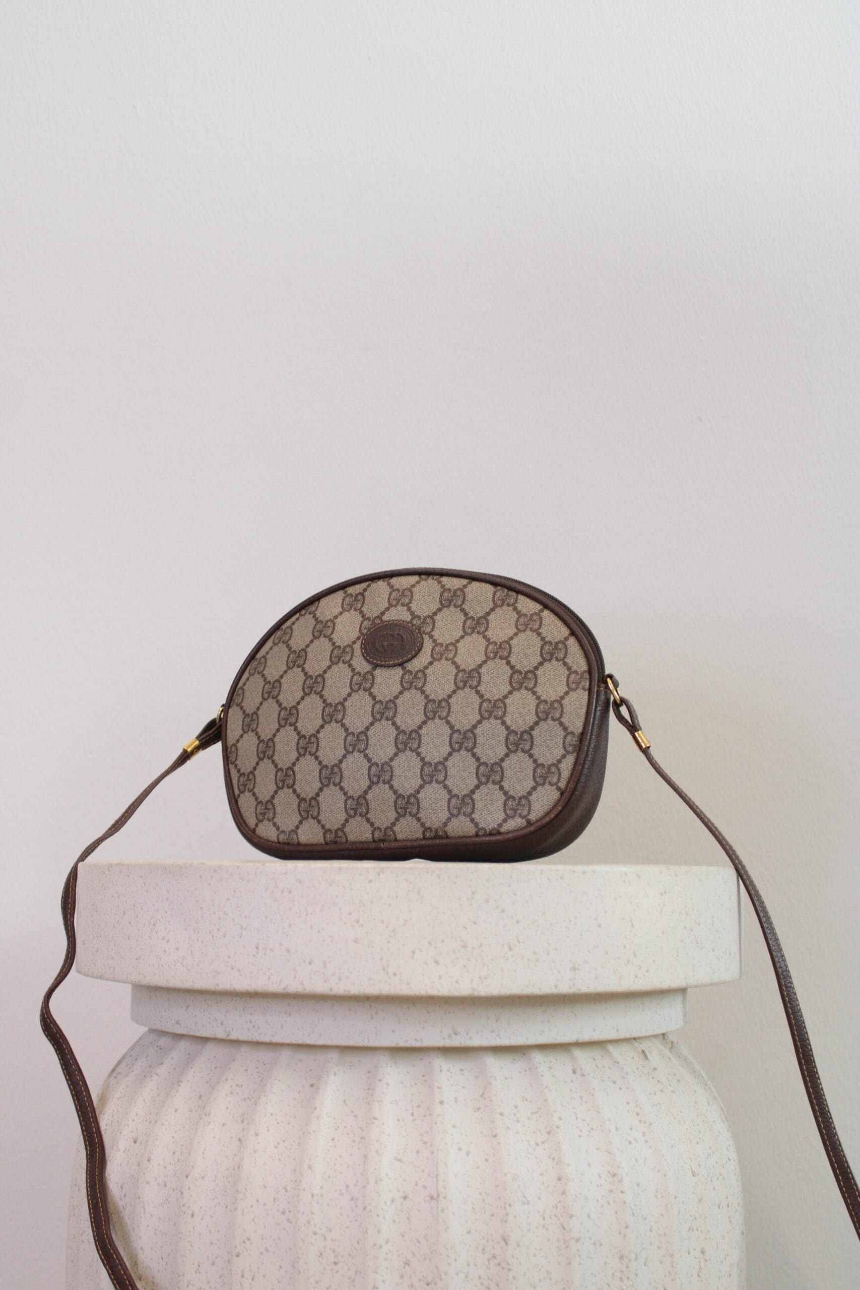 Vintage GUCCI ボストンバッグ オフィディア マイクロGG PVC Auth Gucci Vintage Sherry Line Boston Bag GG Handbag PVC Leather