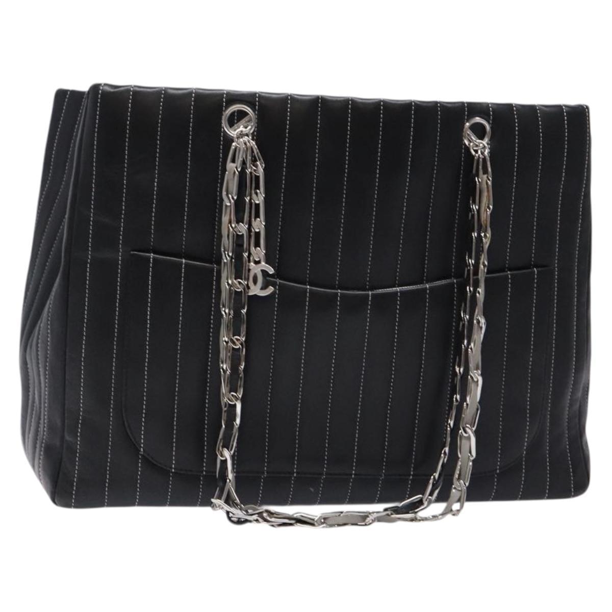 Chanel Leather Stitch Tote Black - Image 3