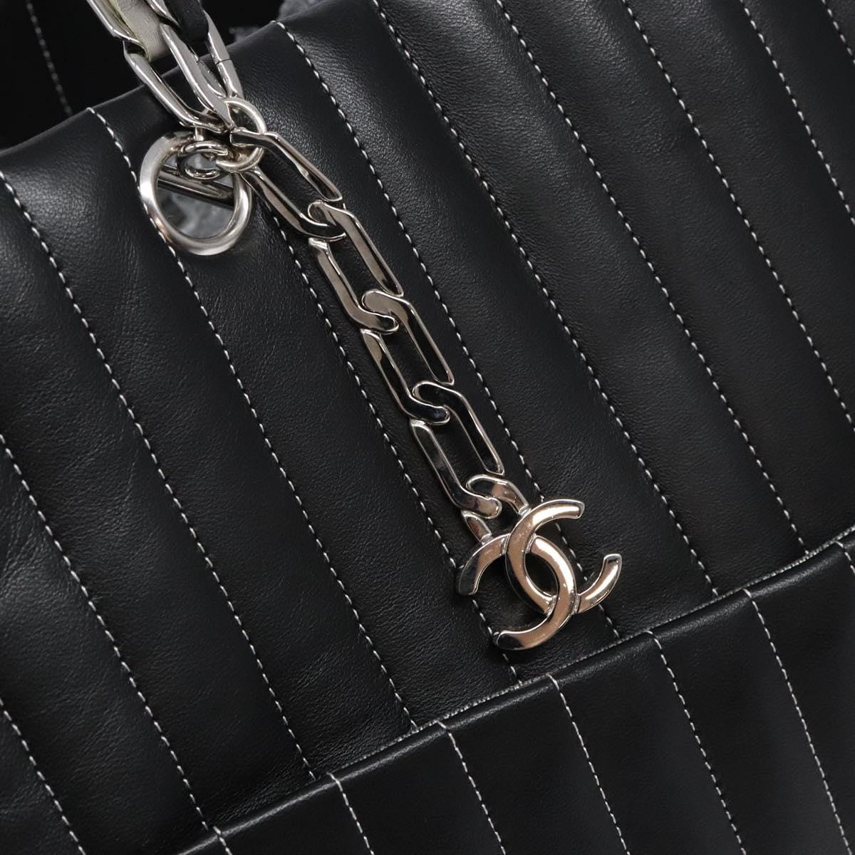 Chanel Leather Stitch Tote Black - Image 9