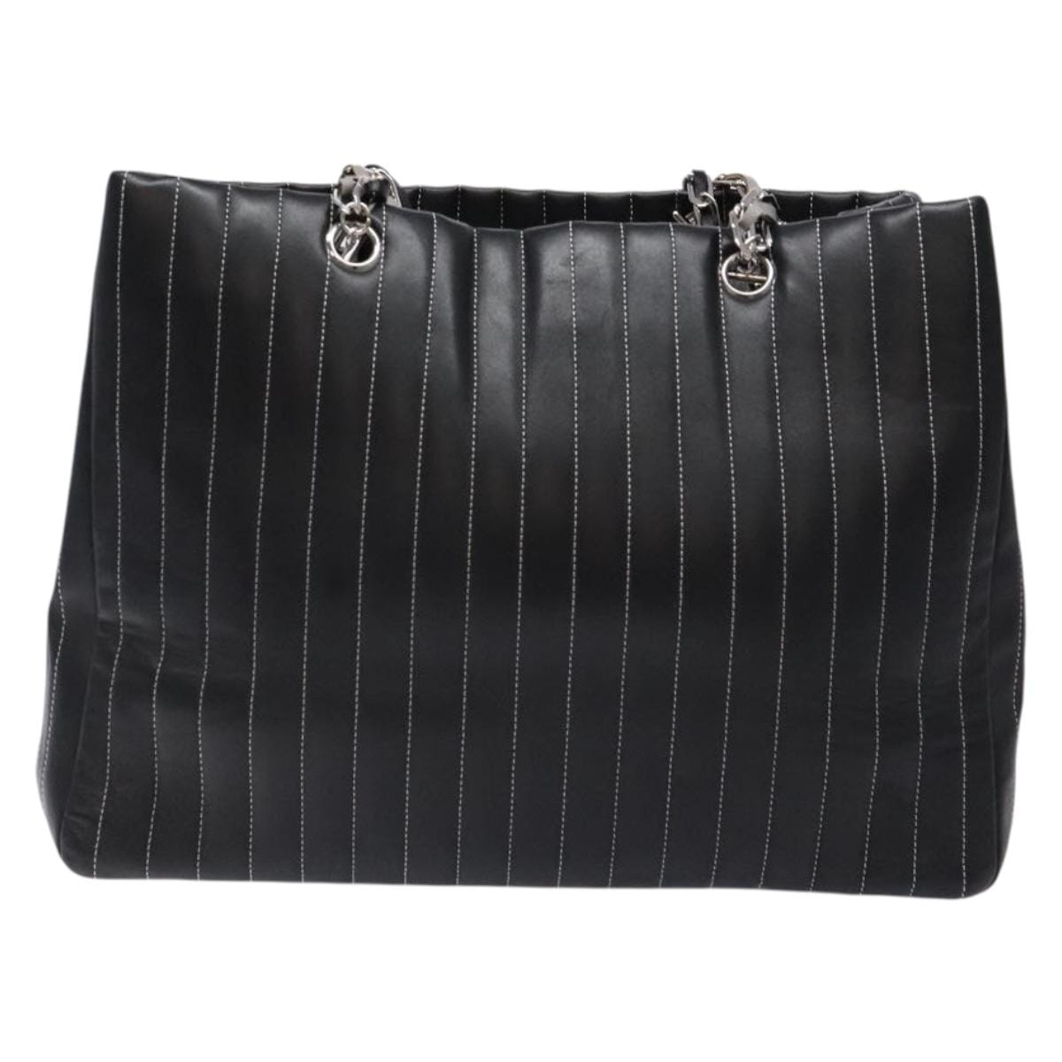 Chanel Leather Stitch Tote Black - Image 4