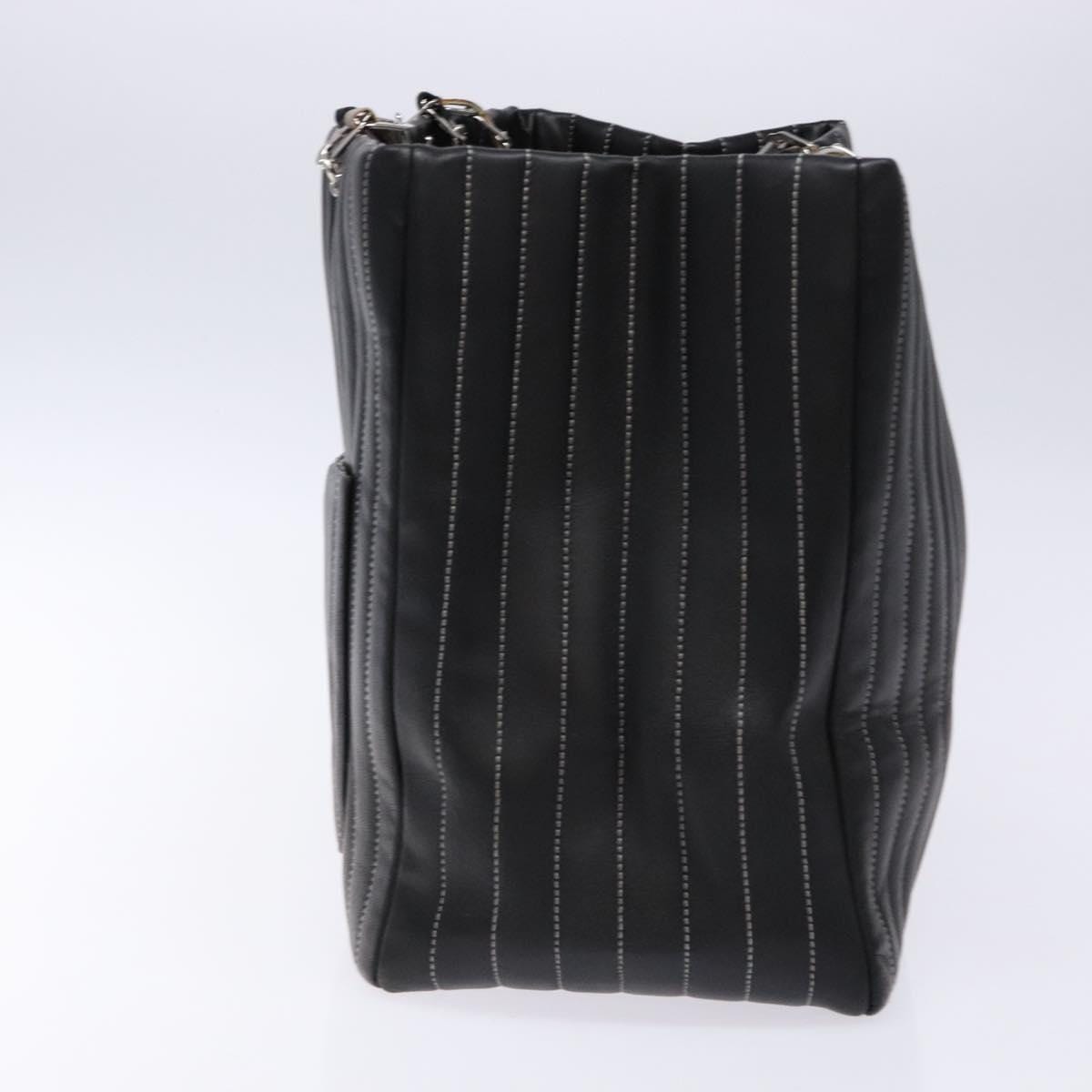 Chanel Leather Stitch Tote Black - Image 5