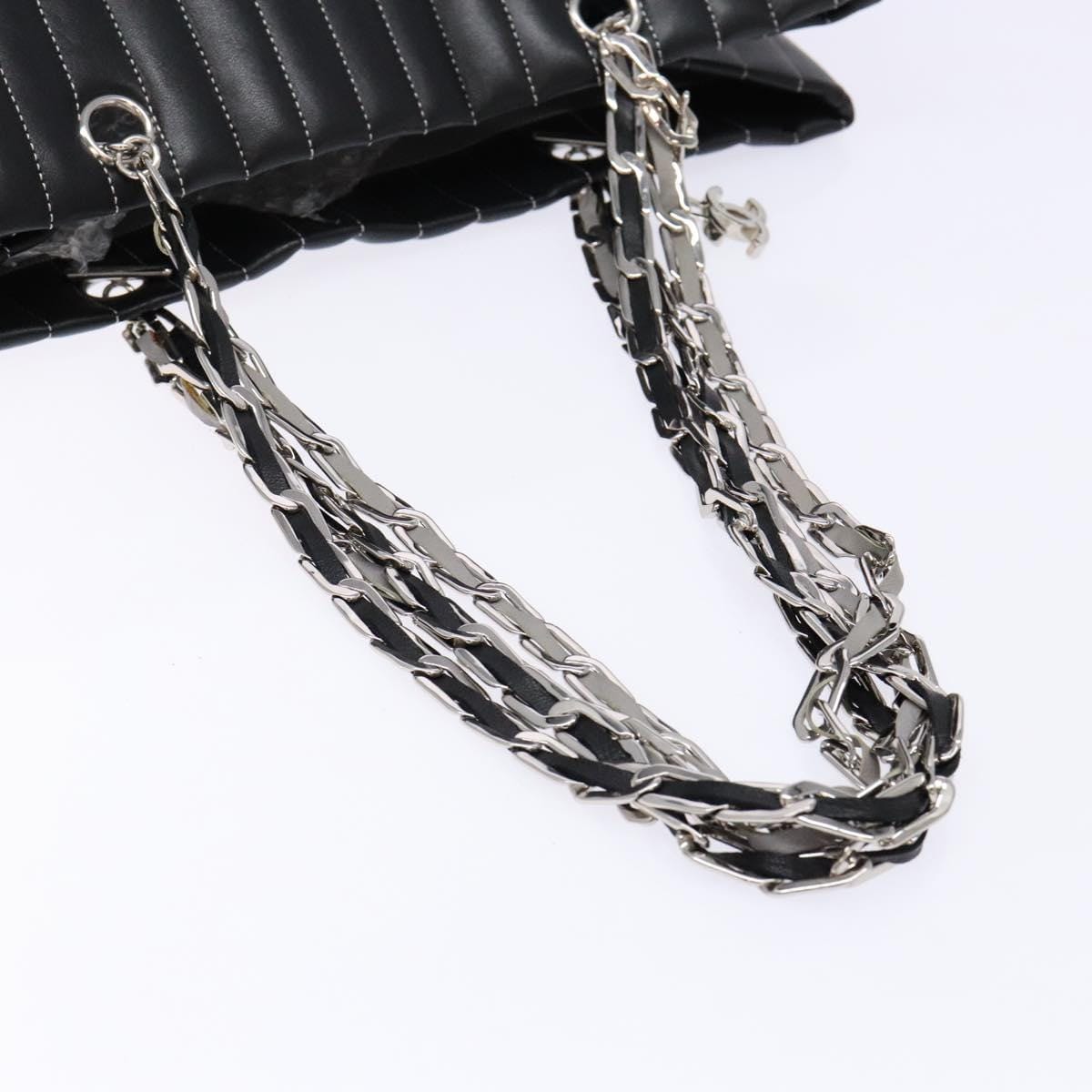 Chanel Leather Stitch Tote Black - Image 7