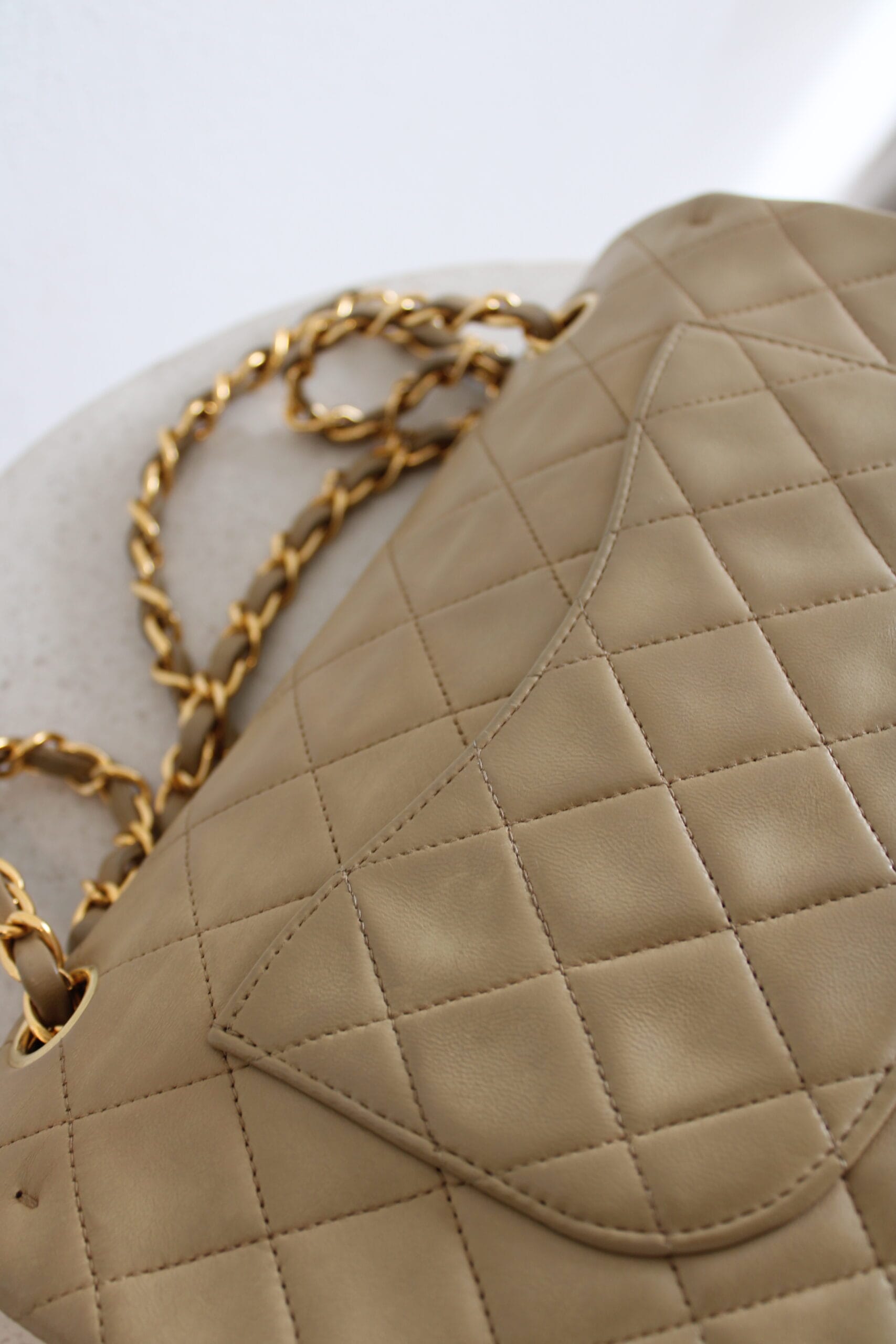 Chanel Double Flap Bag Medium Beige - Image 14