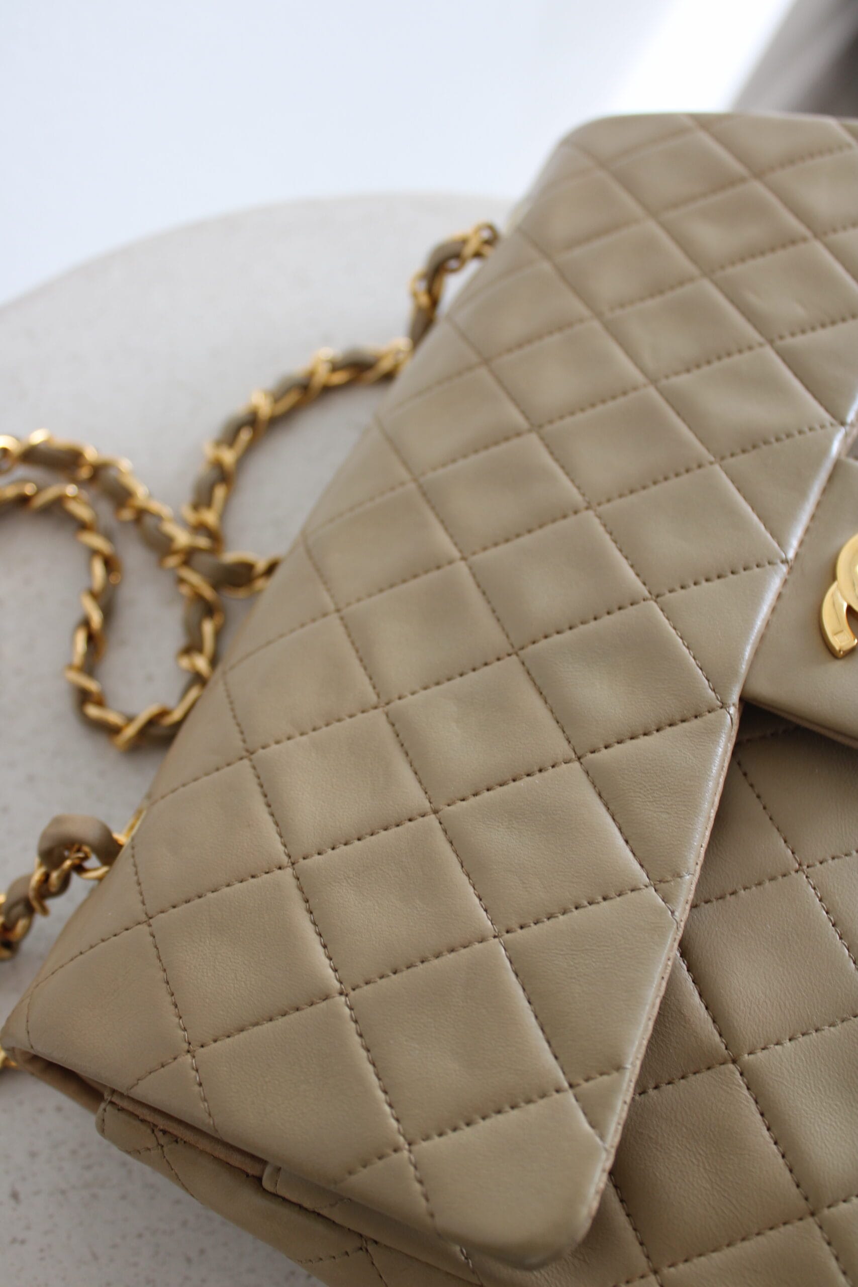 Chanel Double Flap Bag Medium Beige - Image 13