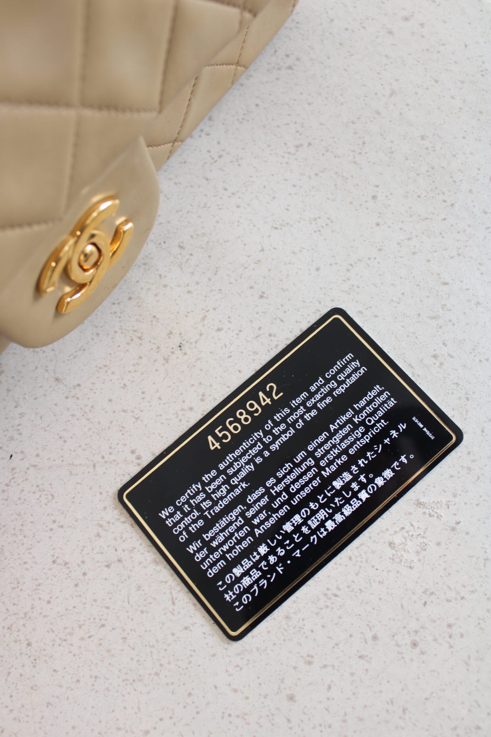 Chanel Double Flap Bag Medium Beige - Image 7
