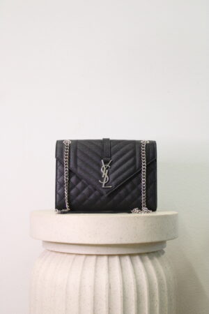 Saint Laurent Envelope Medium Black Silver