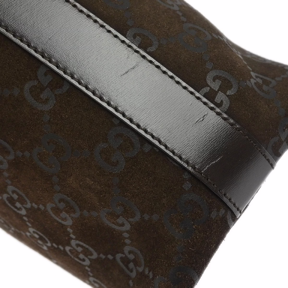 Gucci GG Shoulder Bag Suede Brown - Image 6