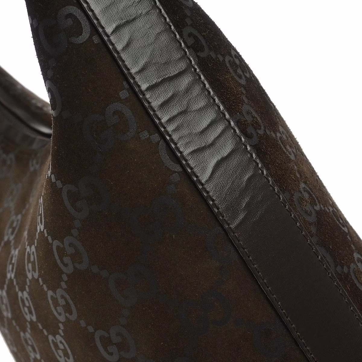 Gucci GG Shoulder Bag Suede Brown - Image 7