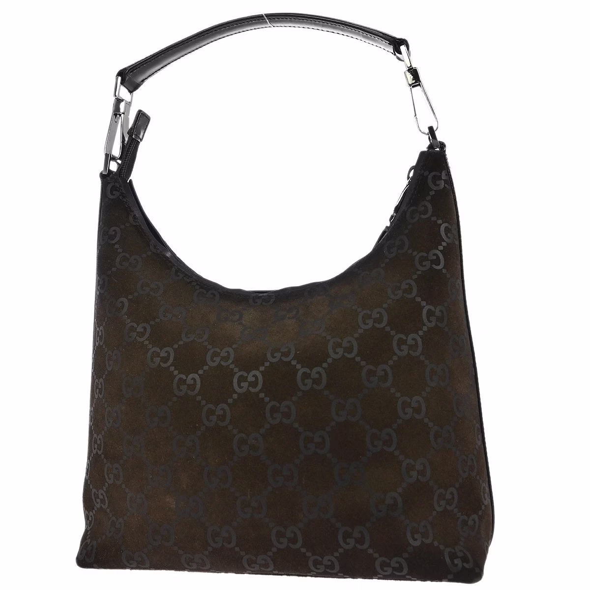Gucci GG Shoulder Bag Suede Brown - Image 3
