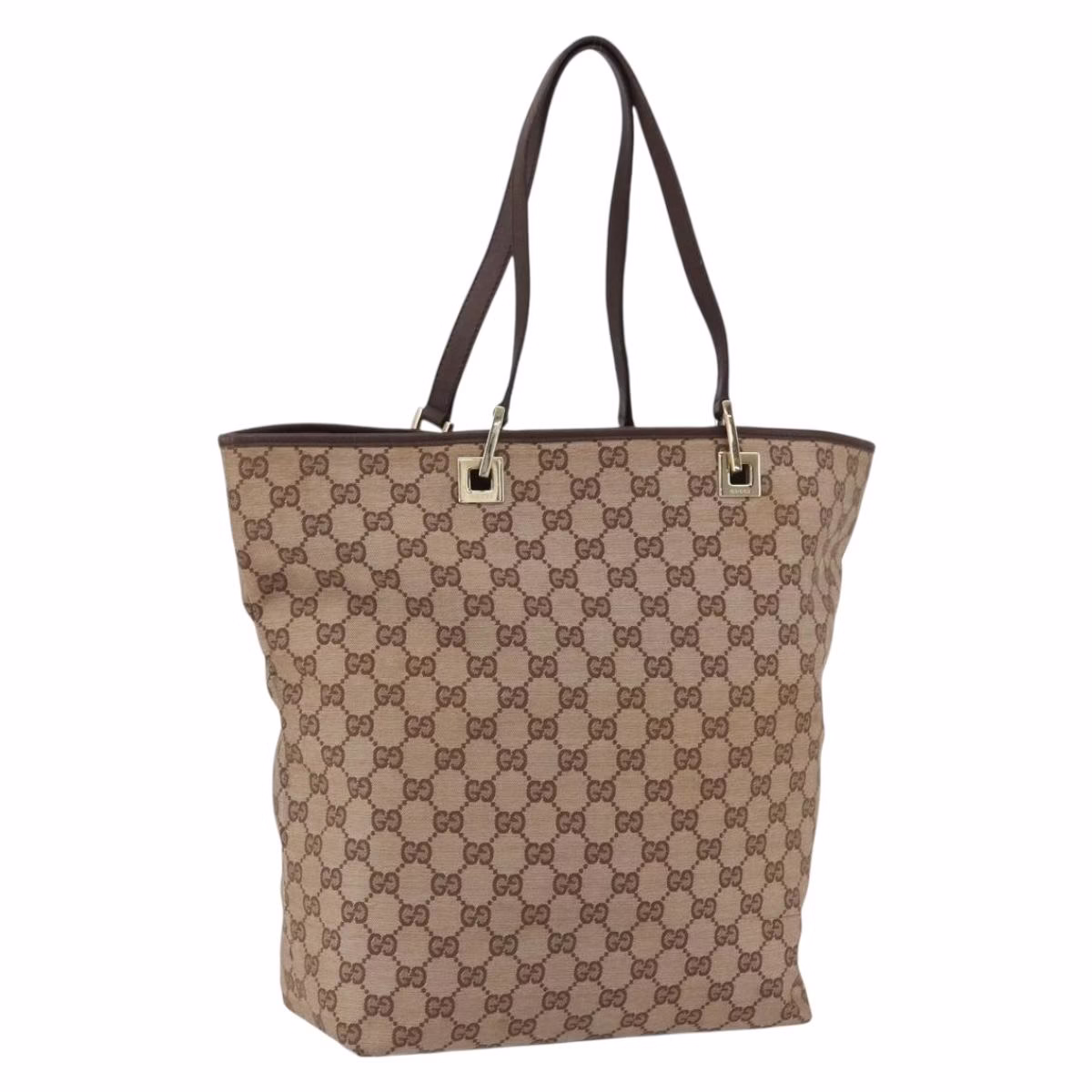GUCCI GG Canvas Tote Bag Brown