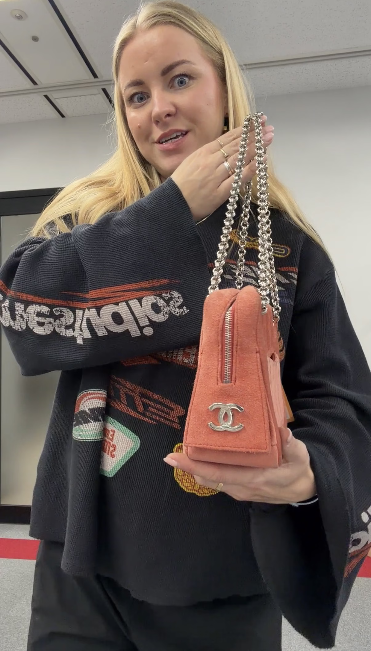 Chanel Suede Pink Orange