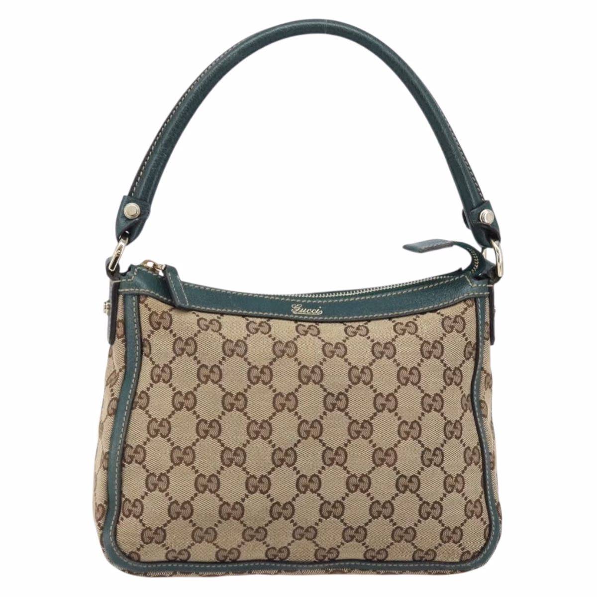 Gucci Canvas Shoulder Bag Green - Image 4