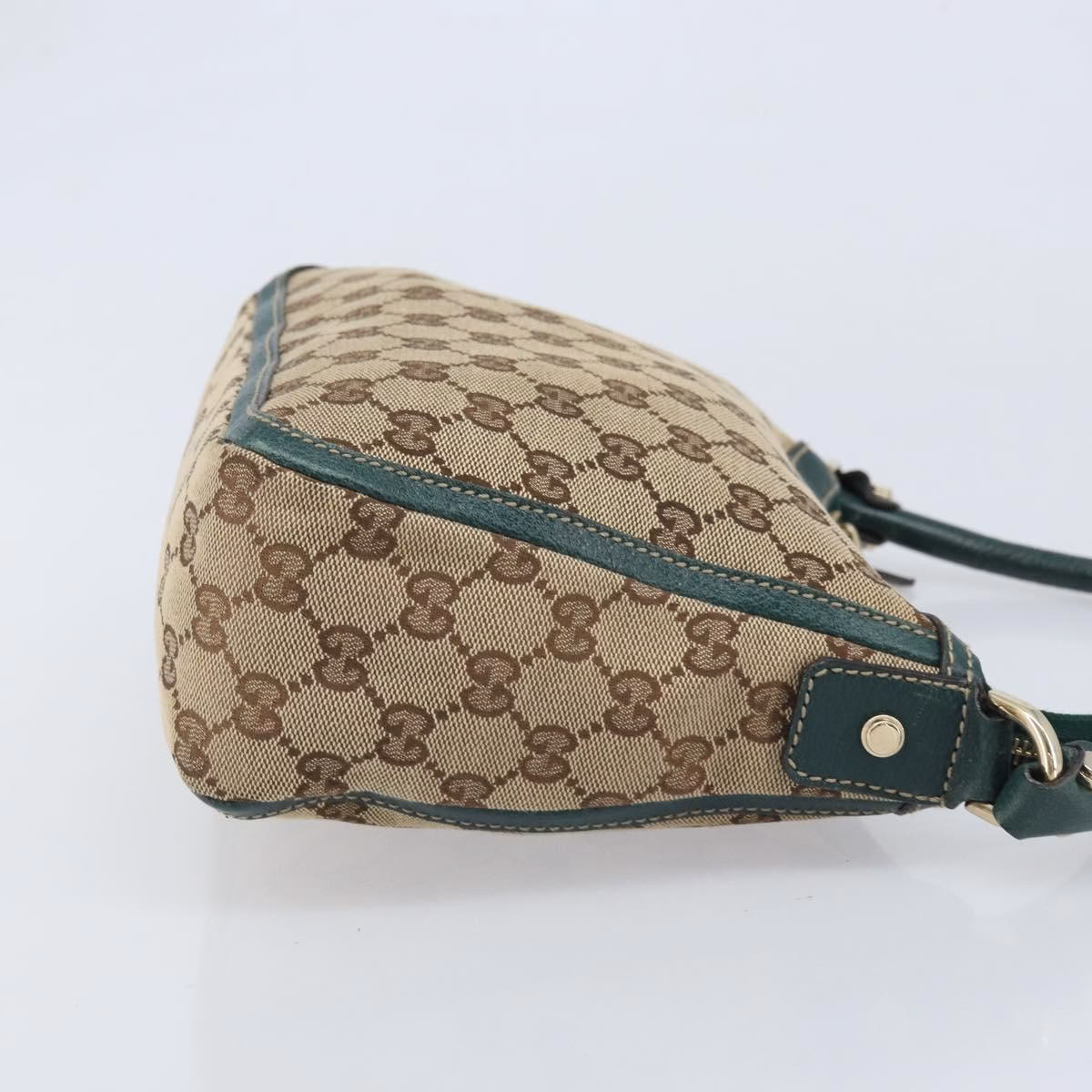 Gucci Canvas Shoulder Bag Green - Image 6