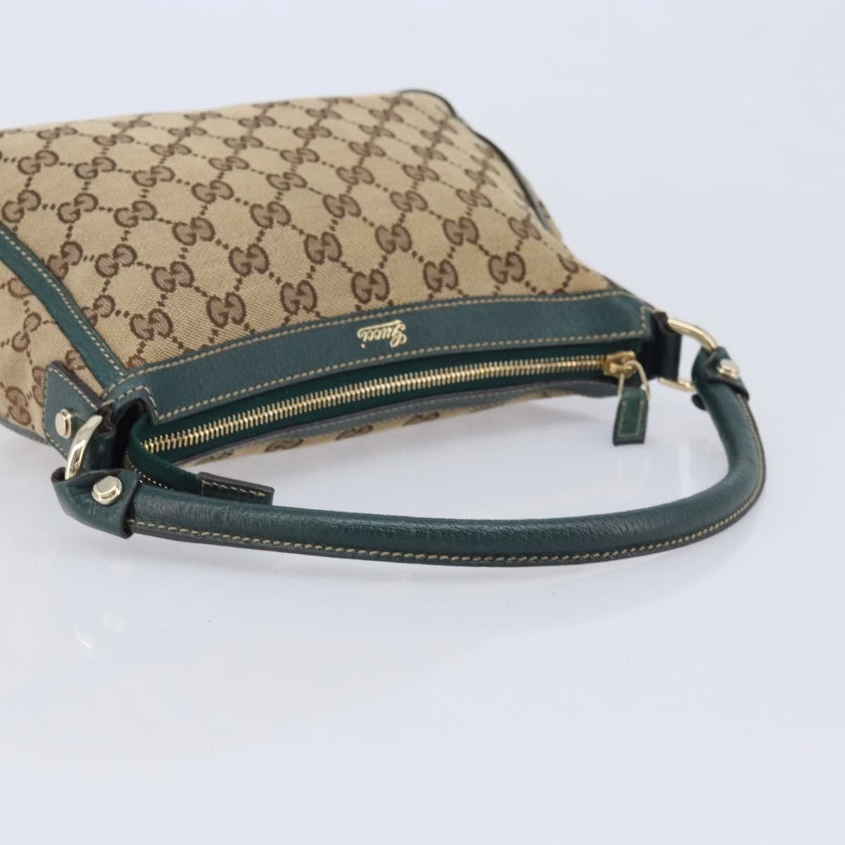 Gucci Canvas Shoulder Bag Green - Image 8