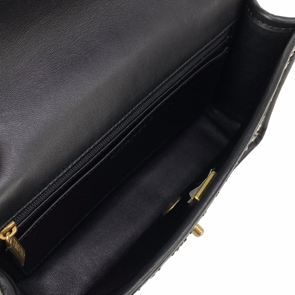 Chanel Single Flap Bag Leather Tweed - Image 12
