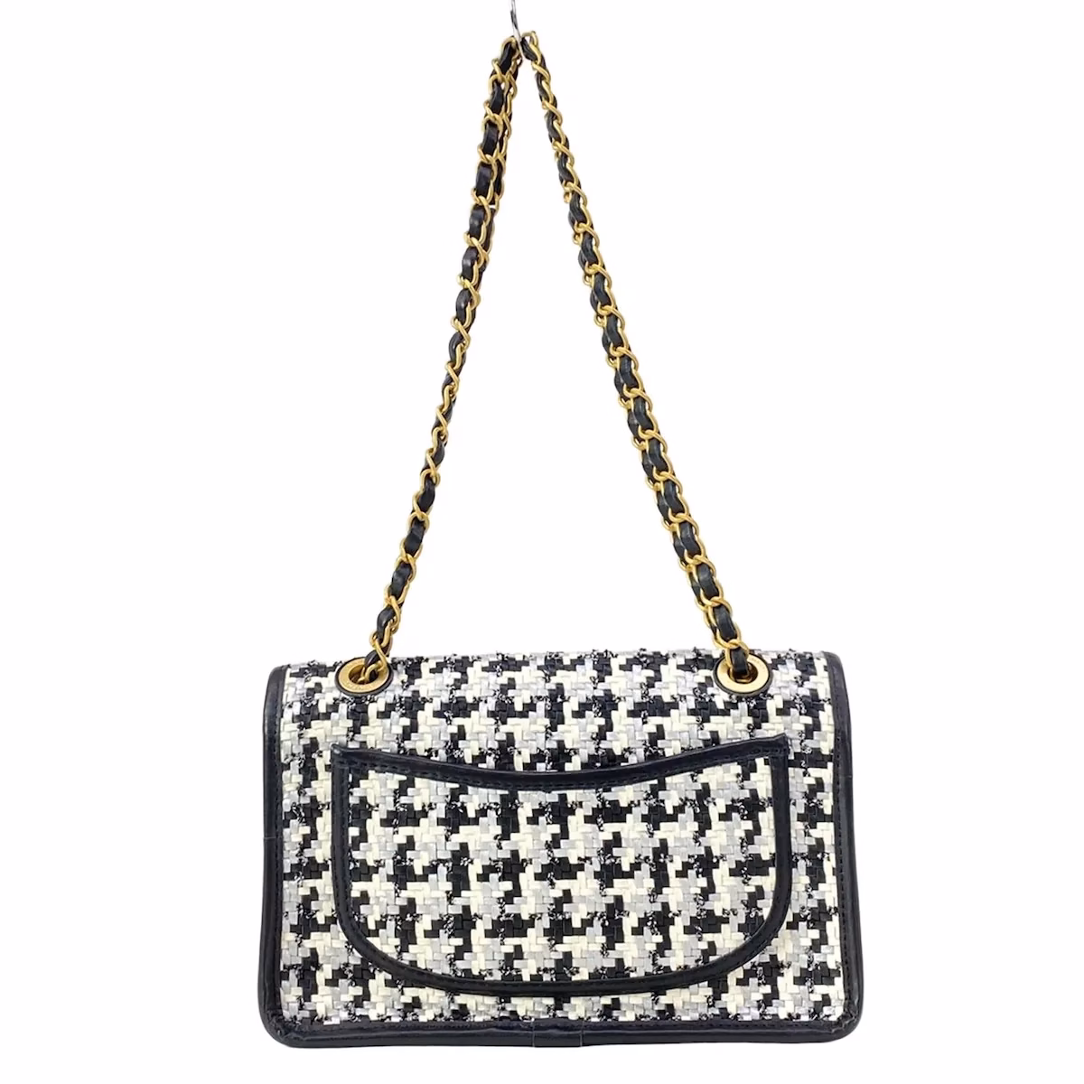 Chanel Single Flap Bag Leather Tweed - Image 5