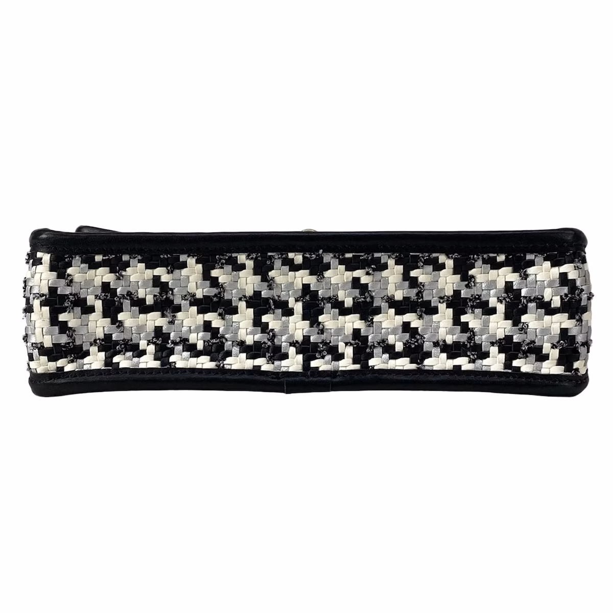 Chanel Single Flap Bag Leather Tweed - Image 7