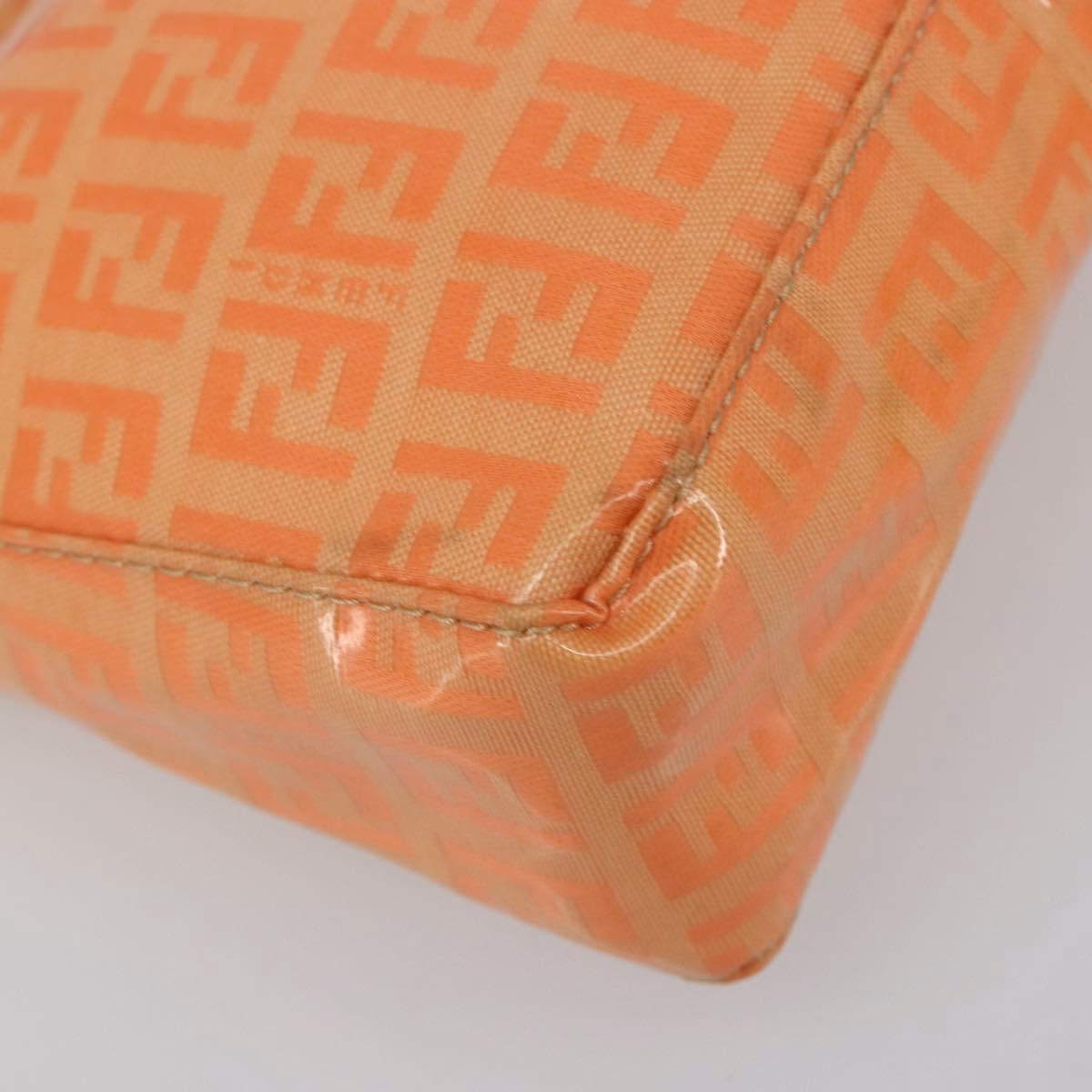 Fendi Zucchino Patent Shoulder Bag Orange - Image 10