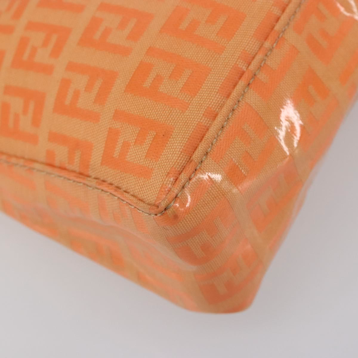 Fendi Zucchino Patent Shoulder Bag Orange - Image 12