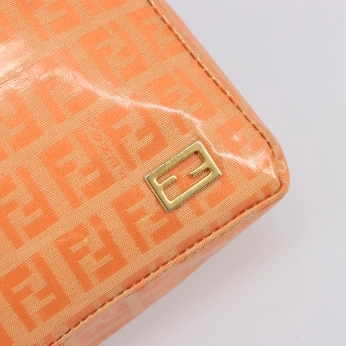 Fendi Zucchino Patent Shoulder Bag Orange - Image 14