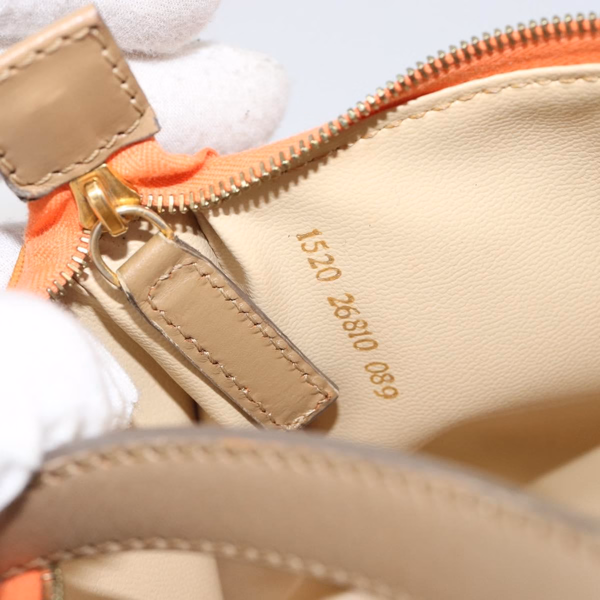 Fendi Zucchino Patent Shoulder Bag Orange - Image 16