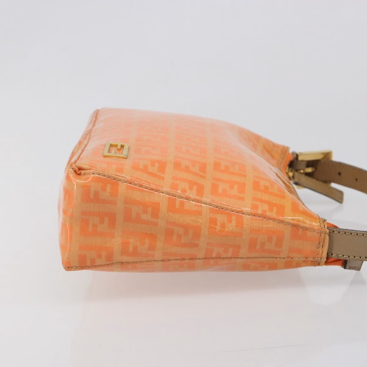 Fendi Zucchino Patent Shoulder Bag Orange - Image 4