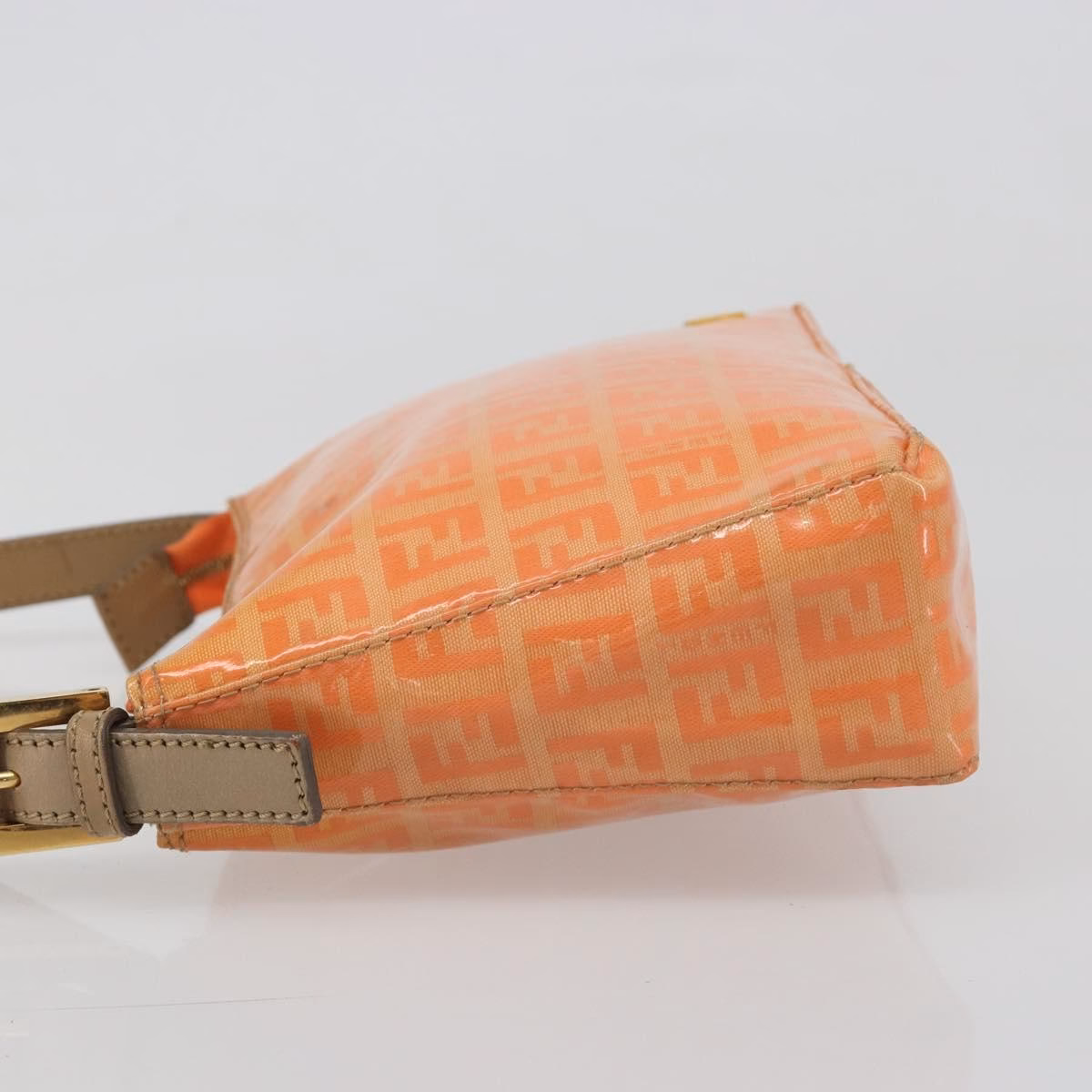 Fendi Zucchino Patent Shoulder Bag Orange - Image 5