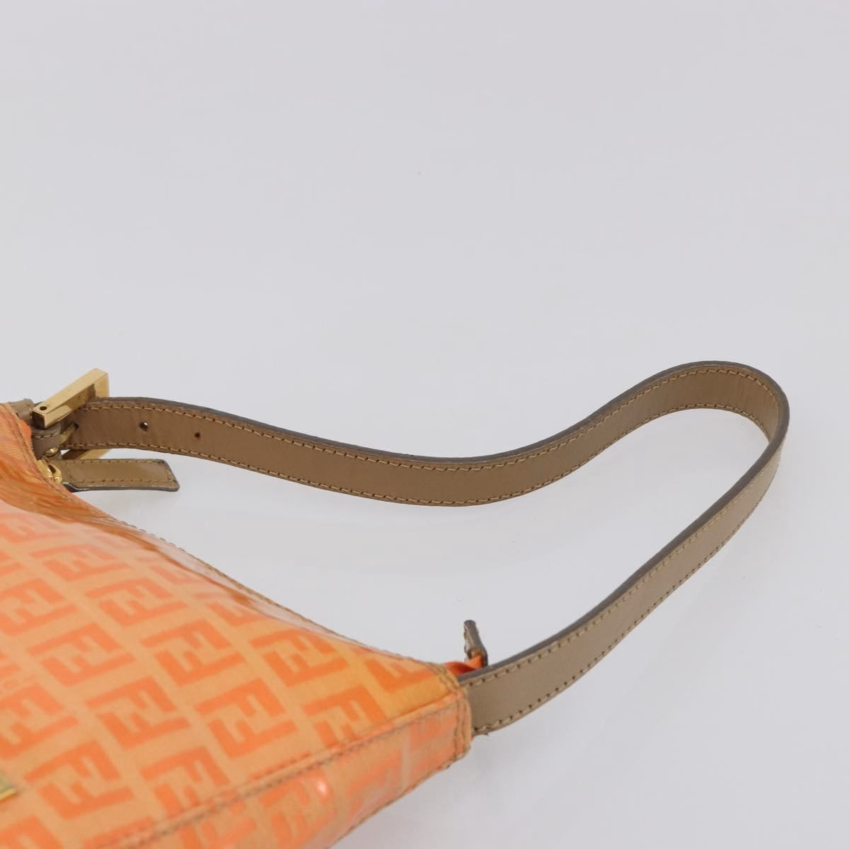 Fendi Zucchino Patent Shoulder Bag Orange - Image 7
